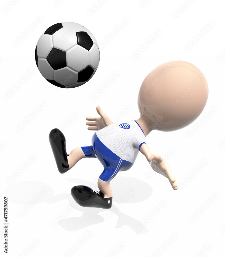 3d Uruguay player and a soccer ball 3d Uruguay player and a soccer ball