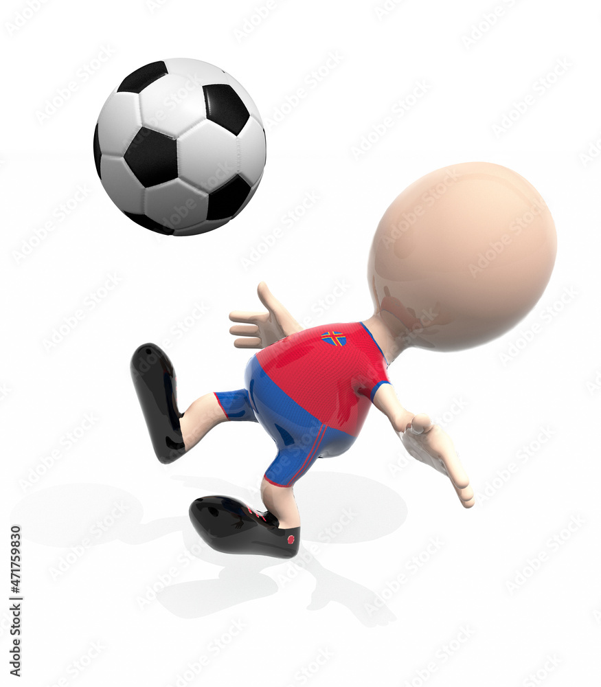 3d Aland player and a soccer ball 3d Aland player and a soccer ball