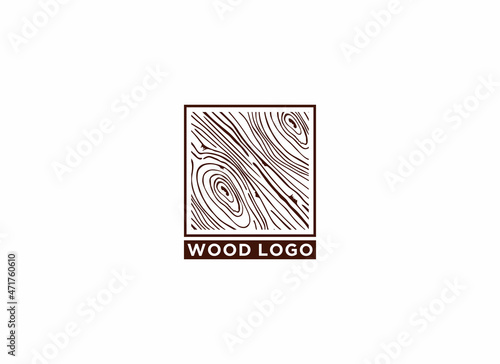 wood logo with beautiful and unique wood grain illustration