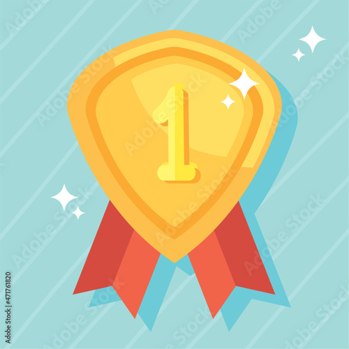 reward medal with number 1