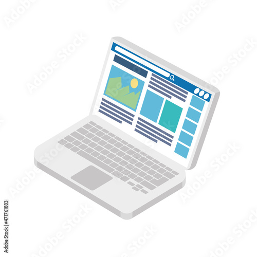 laptop computer isometric