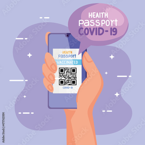 hand with health passport