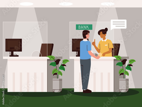 female cashier bank