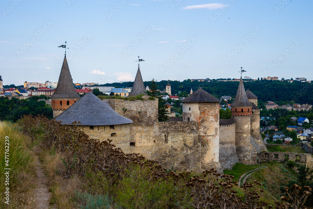 Old medieval castle castle in Kamianets-Podilskyi