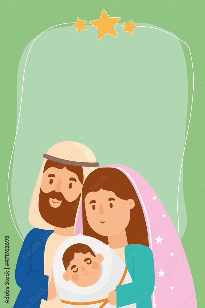 Obraz premium cartoon family manger