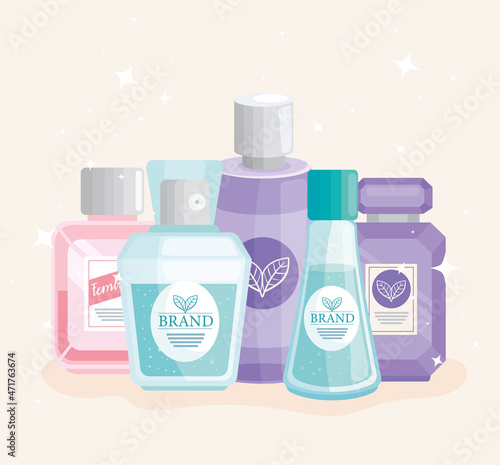 bottles of luxury cologne