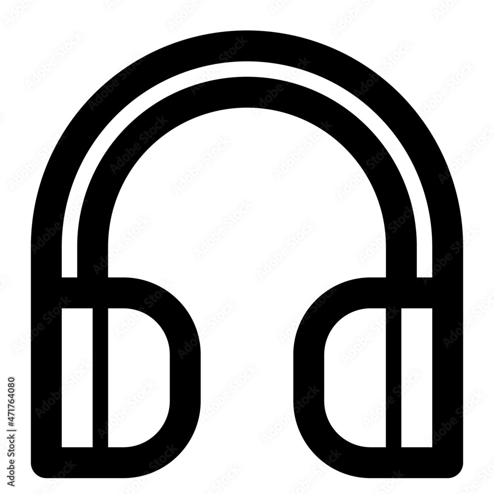 headphone outline icon, suitable for electronics icon set