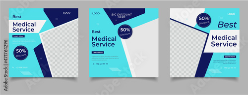 Medial Health Care Services Banner Social Media Post Template Design