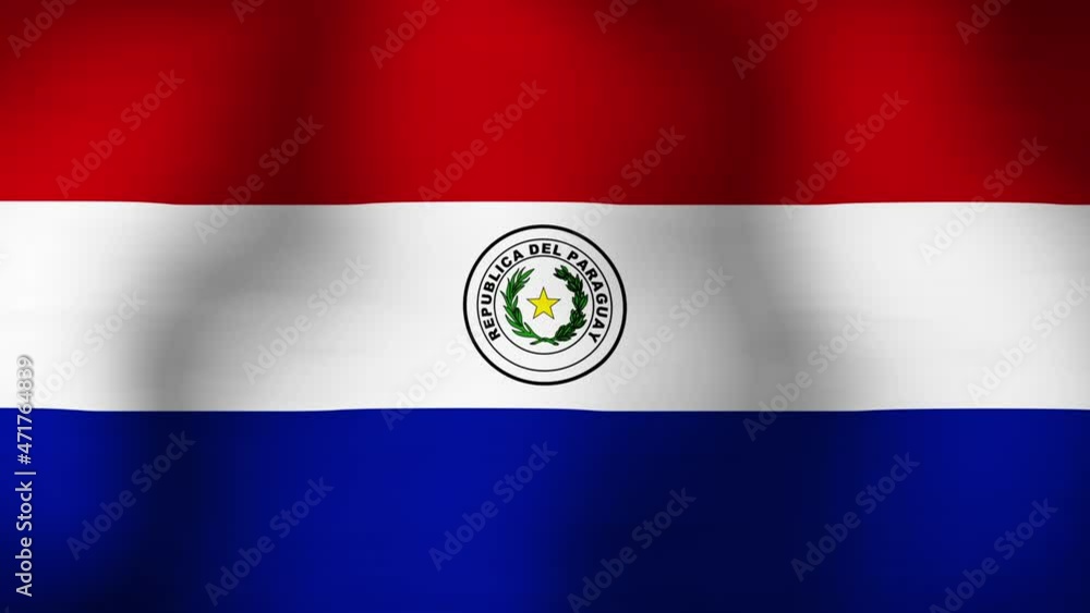 Flag of Paraguay Close Up Animation Loops