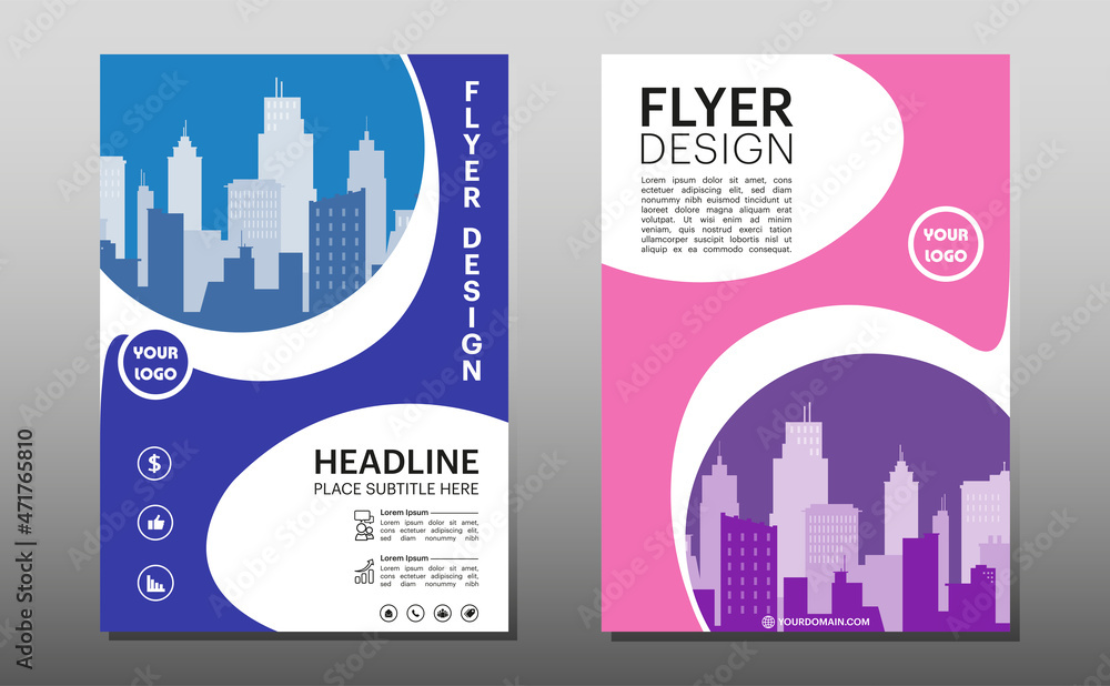 Brochure design template vector. Flyers report business magazine poster. Presentation brush concept in A4 layout.