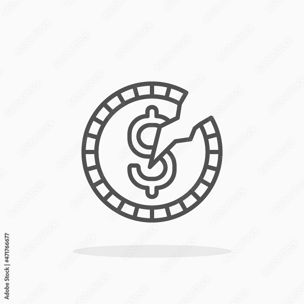 Crisis icon. Editable Stroke and pixel perfect. Outline style. Vector illustration. Enjoy this icon for your project. Crisis icon. Editable Stroke and pixel perfect. Outline style. Vector illustration. Enjoy this icon for your project.
