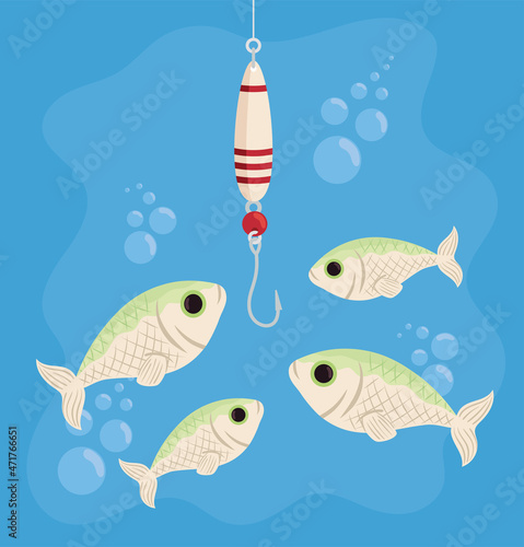 lure fishing with fishes animals