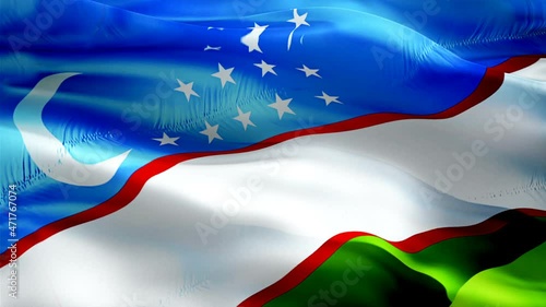 Uzbekistan flag video. National 3d Uzbek Flag Slow Motion video. Uzbekistan tourism Flag Blowing Close Up. Uzbek Flags Motion Loop HD resolution Background Closeup 1080p Full HD video flags waving in 