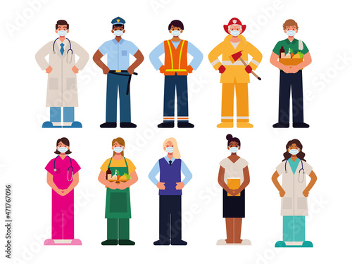 people different professions icon set