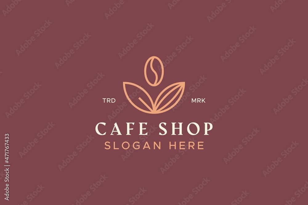 Cafe Shop Bean Coffee and Chocolate Logo