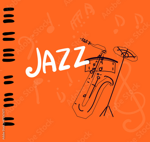 jazz music invitation card vector background