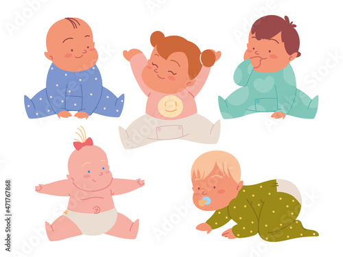 set cartoon baby