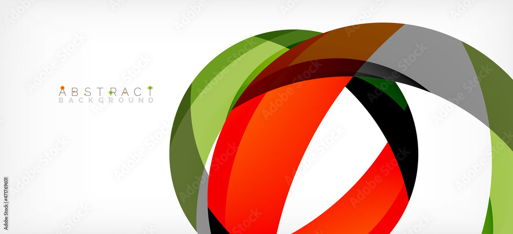 Geometric abstract background. Circle created with overlapping color shapes. Vector Illustration For Wallpaper, Banner, Background, Landing Page Geometric abstract background. Circle created with overlapping color shapes. Vector Illustration For Wallpaper, Banner, Background, Landing Page