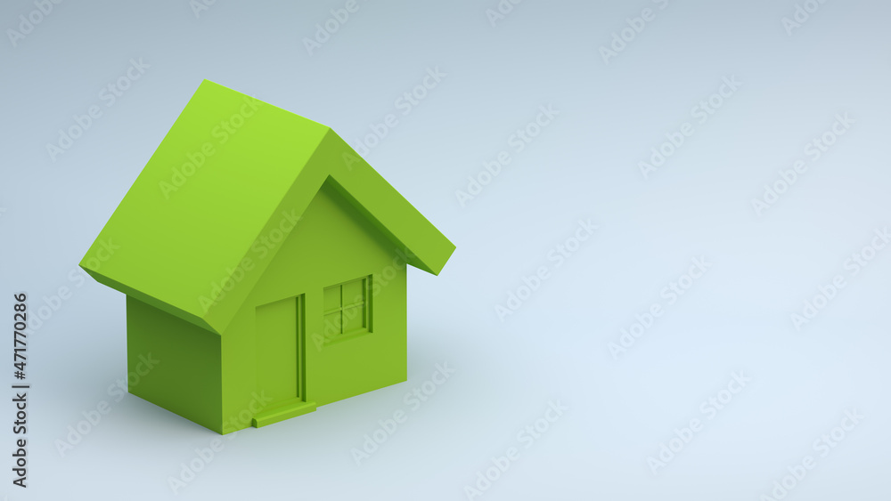 Miniature green house, for real estate concepts and ecological construction. House icon on a white background, 3d visualization. Miniature green house, for real estate concepts and ecological construction. House icon on a white background, 3d visualization.