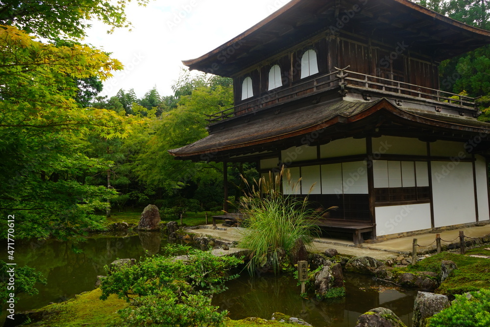 Kannonden Ginkaku at Ginkaku-ji Temple or Silver Pavilion in Kyoto, Japan - 日本 京都 銀閣寺 観音殿 銀閣 Kannonden Ginkaku at Ginkaku-ji Temple or Silver Pavilion in Kyoto, Japan - 日本 京都 銀閣寺 観音殿 銀閣