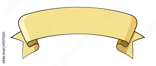 Ancient paper label drawing style isolated vector. Drawn blank object for texts or titles as you want.