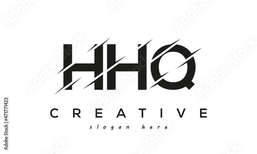 HHQ Letter Logo Design With A Creative Cut photo