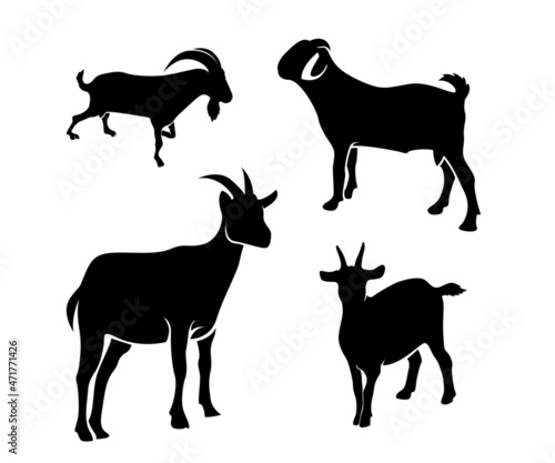 goat silhouettes collections, goat illustration