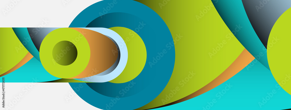Abstract background. Minimal geometric circles and round style shapes with deep shadow effects. Trendy technology business template for wallpaper banner or background Abstract background. Minimal geometric circles and round style shapes with deep shadow effects. Trendy technology business template for wallpaper banner or background