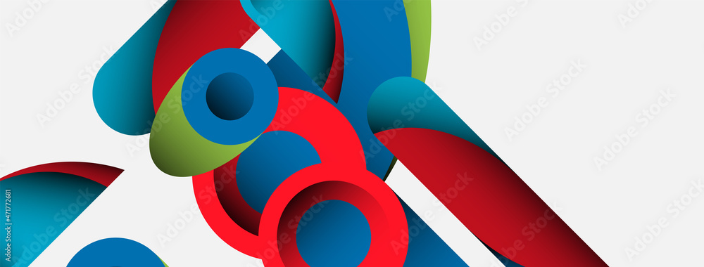 Abstract background. Minimal geometric circles and round style shapes with deep shadow effects. Trendy technology business template for wallpaper banner or background Abstract background. Minimal geometric circles and round style shapes with deep shadow effects. Trendy technology business template for wallpaper banner or background