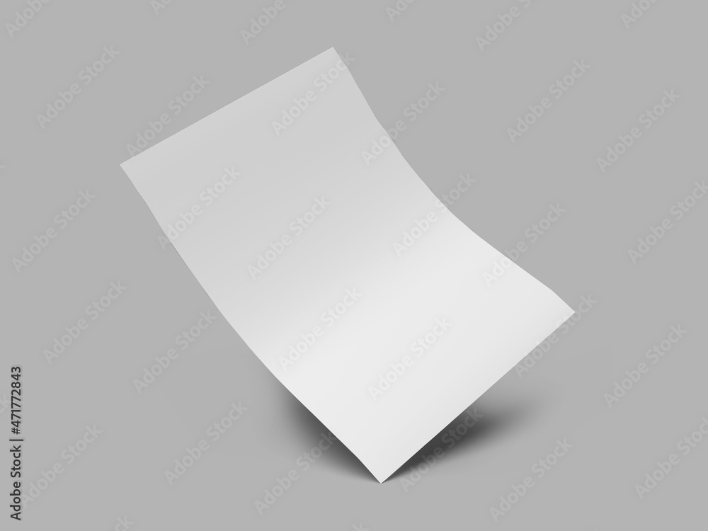 Flyer Paper 3D Illustration Mockup Scene Flyer Paper 3D Illustration Mockup Scene