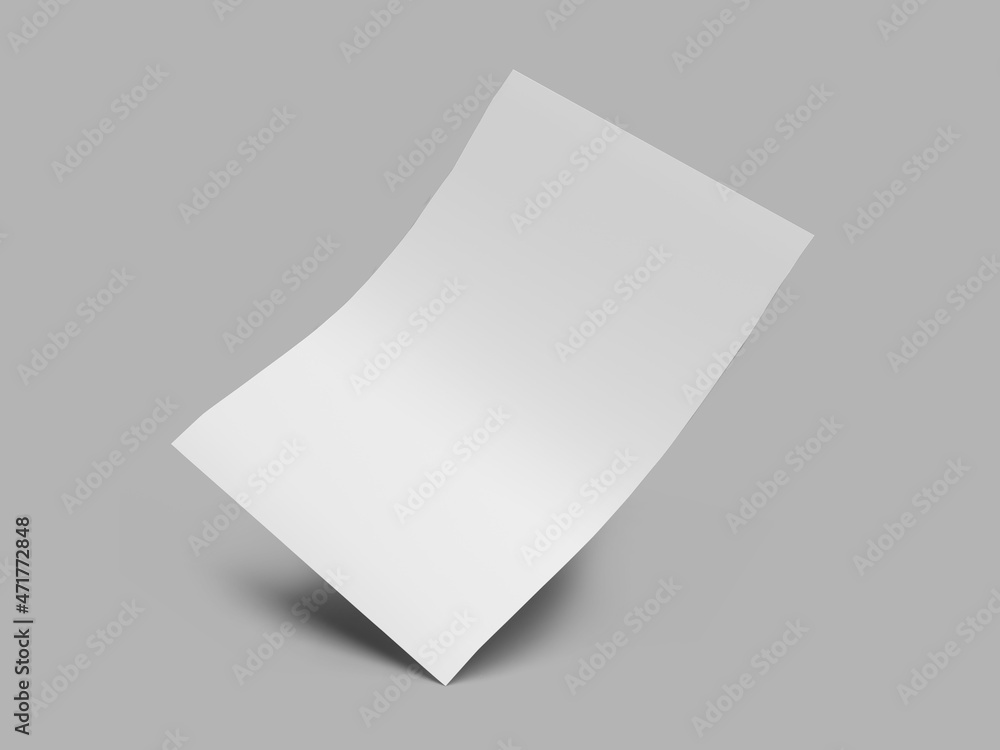 Flyer Paper 3D Illustration Mockup Scene Flyer Paper 3D Illustration Mockup Scene
