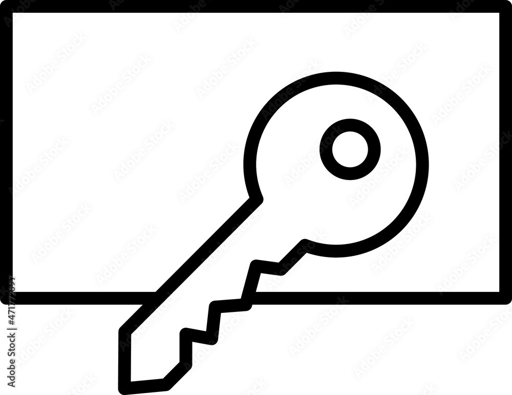 key and card vector line for web, presentation, logo, Icon Symbol. key and card vector line for web, presentation, logo, Icon Symbol.