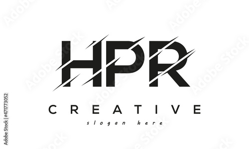 HPR Letter Logo Design With A Creative Cut photo