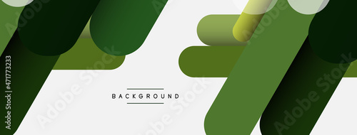Overlapping round shapes and lines background. Vector illustration for wallpaper banner background or landing page