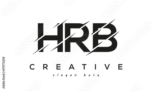 HRB Letter Logo Design With A Creative Cut photo