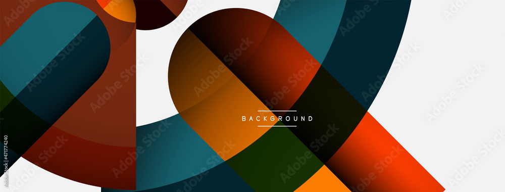 Geometric abstract background. Round shapes, circles, lines composition for wallpaper banner background or landing page Geometric abstract background. Round shapes, circles, lines composition for wallpaper banner background or landing page
