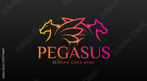 Pegasus Logo Concept Vector. Animal Logo Template Vector