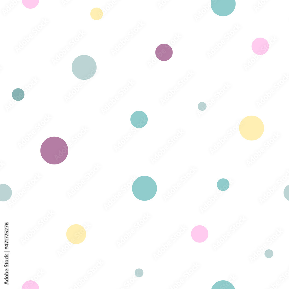 Seamless pattern of circles and dots. Polka dot ornament. Kaleidoscope background. Seamless pattern of circles and dots. Polka dot ornament. Kaleidoscope background.