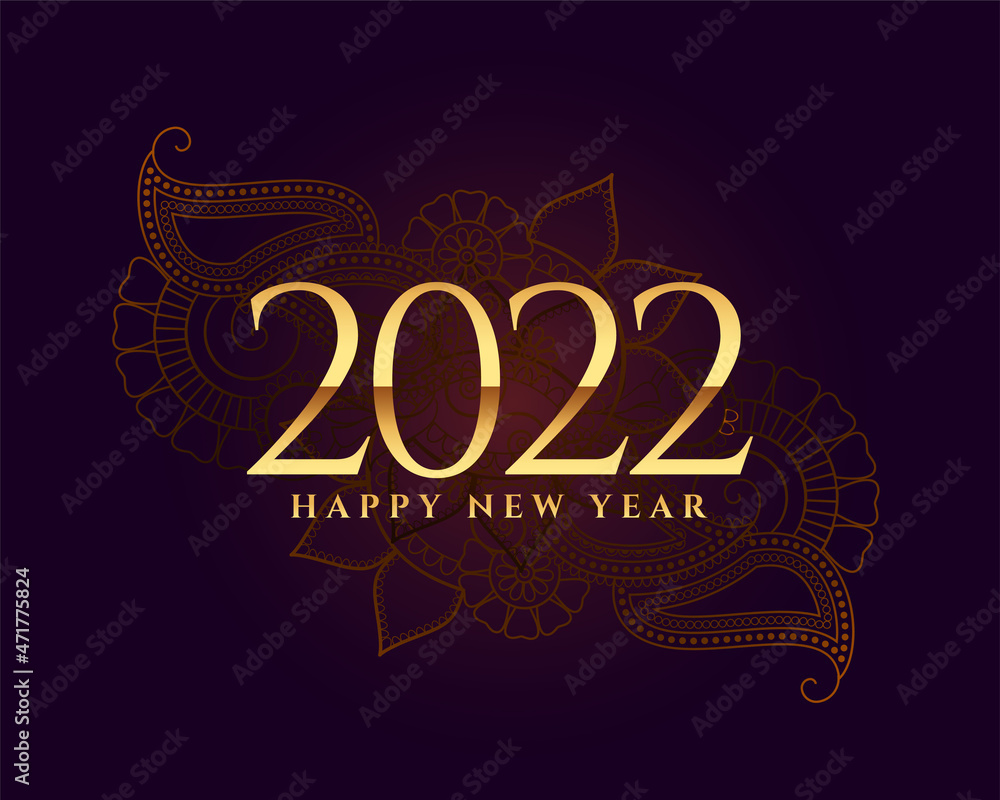luxurious style new year 2022 greeting card background
