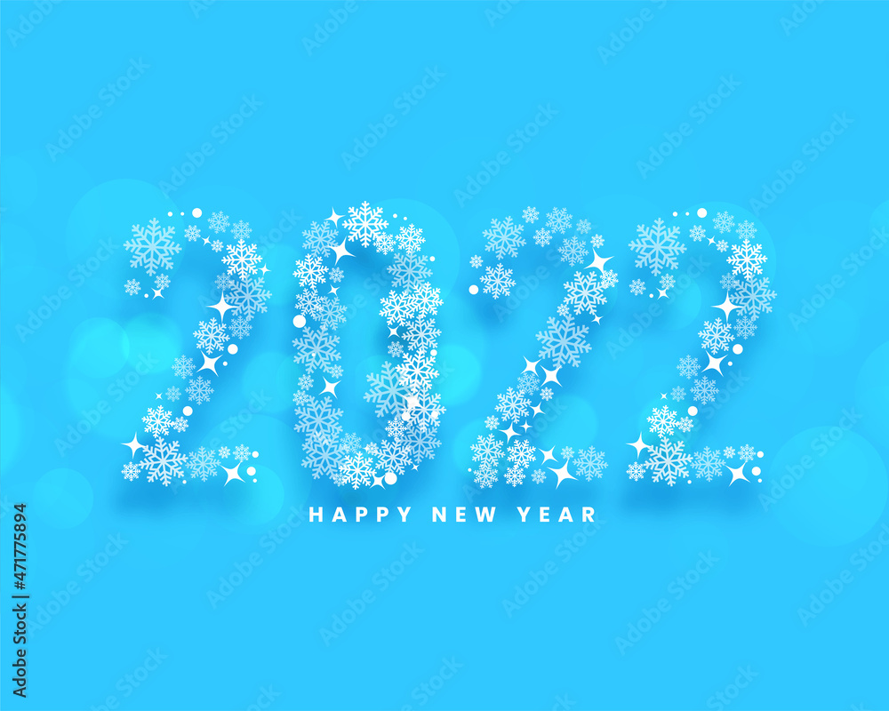 2022 new year snowflakes text style card design 2022 new year snowflakes text style card design