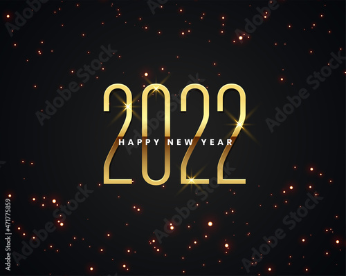 2022 happy new year golden style wishes background