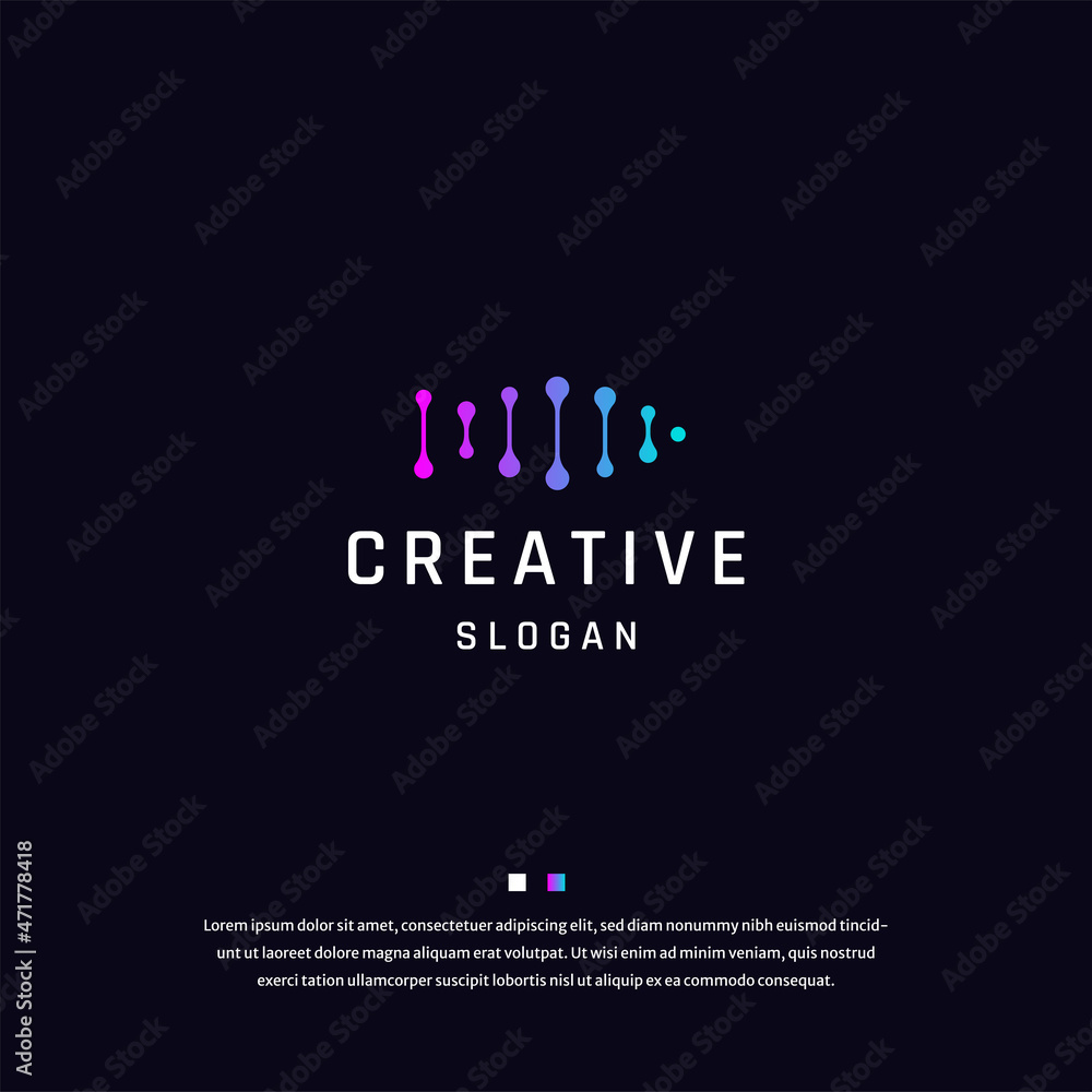 Naklejka premium Fish tech gradient logo icon design template flat vector