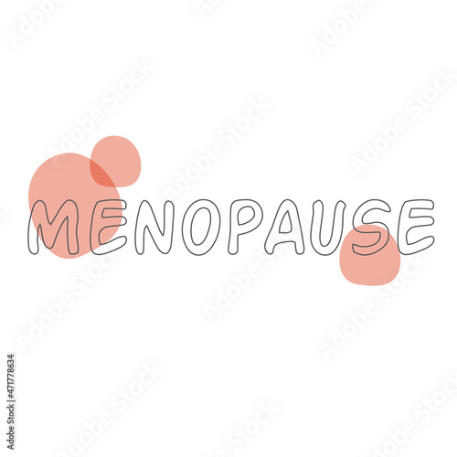 Menopause with gender symbol with pink color spots. Menopause, medical, healthcare and feminine concept. Vector illustration in flat style