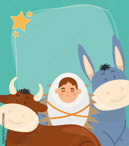 baby jesus and animals