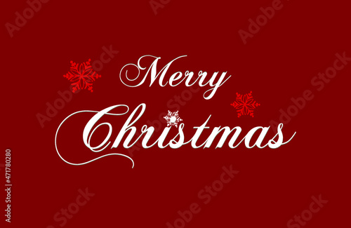 merry christmas lettering in white and red background