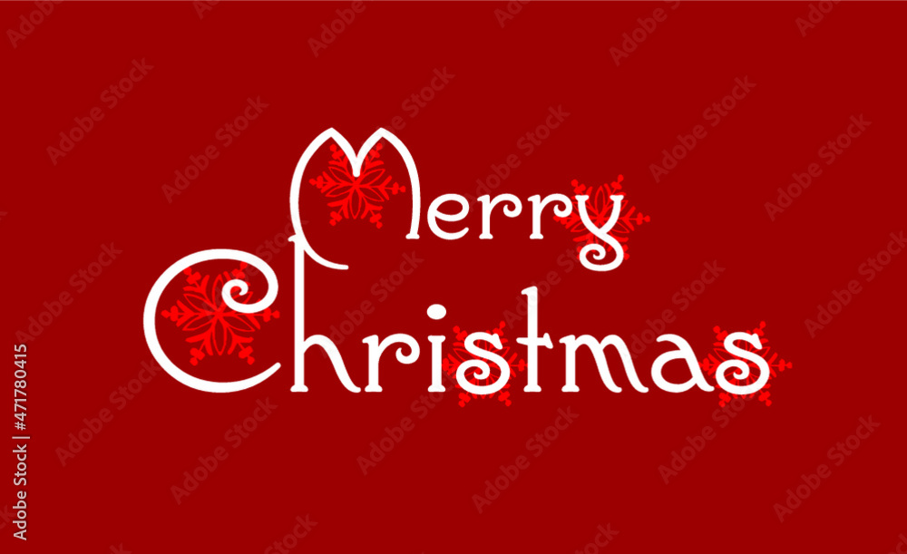 merry christmas card in red and white for festive season