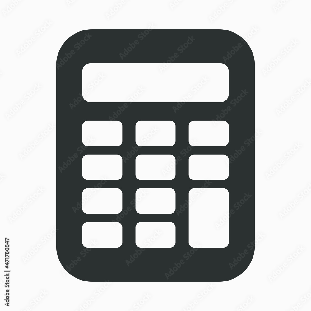 Calculator icon. Maths vector sign isolated on white background. Calculator icon. Maths vector sign isolated on white background.