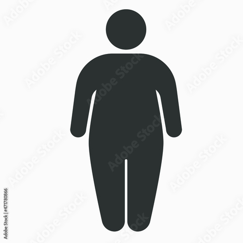 Fat man icon. Vector illustration isolated on white background.