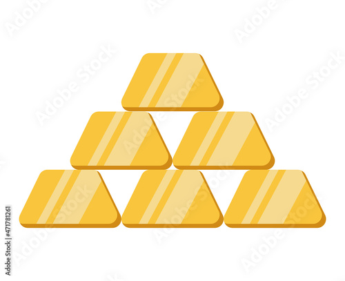 Gold bar icon. Vector illustration isolated on white background.