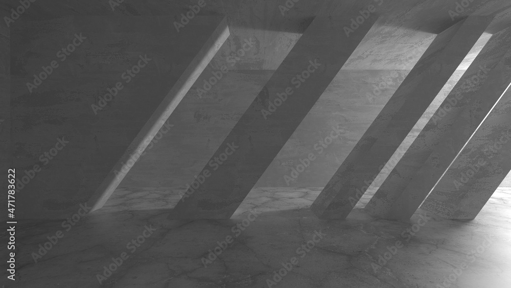 Dark Concrete Wall Architecture. Empty Room Dark Concrete Wall Architecture. Empty Room
